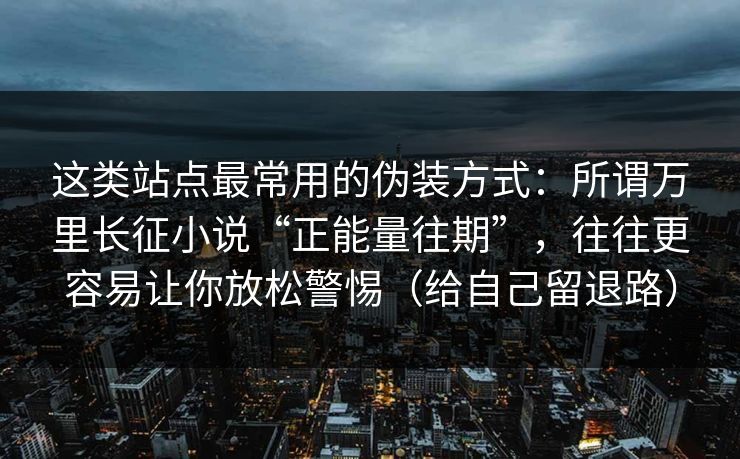这类站点最常用的伪装方式：所谓万里长征小说“正能量往期”，往往更容易让你放松警惕（给自己留退路）